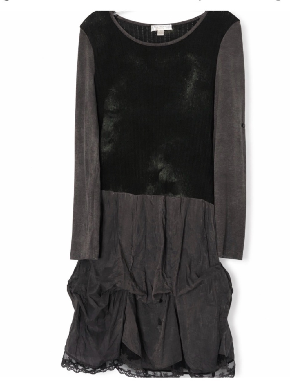 Boo Radley - Women’s Two-Tone Midi Dress in Black and Charcoal - Size S